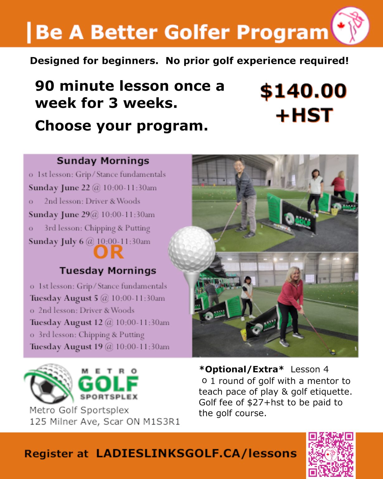 Glf Program Be A Better Golfer Program 2025 – Ladies Links Golf Inc.